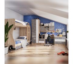 Модульная детская Колибри с двухъярусной кроватью